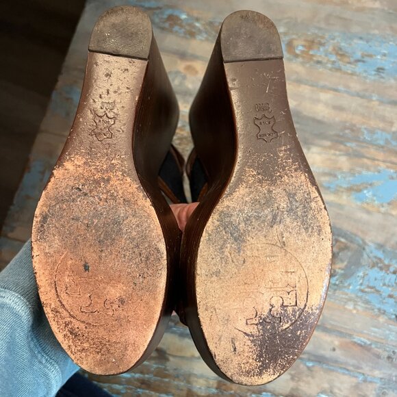 EUC Tory Burch 5” Wedge Sandals, SZ 8 - Picture 6 of 6